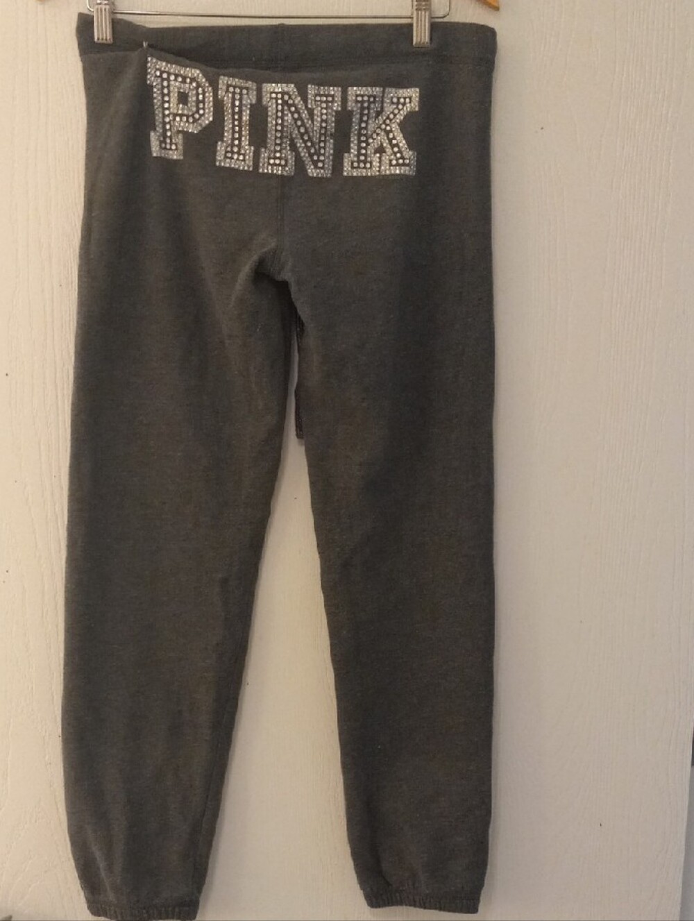 2009 Victoria's Secret Pink Embellished Gray Sweatpants Heavy Bling